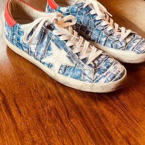Golden Goose Red and White Sneakers